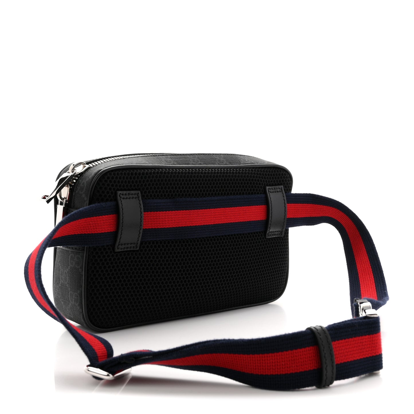 Soft GG Supreme Monogram Web Belt Bag Black Grey
