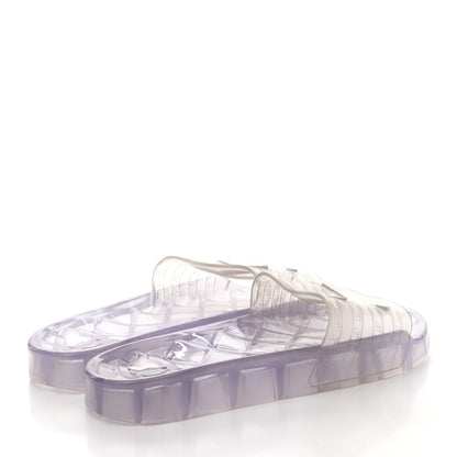 Chanel PVC Transparent CC Flat Slide Sandals 36 White 4 of 9
