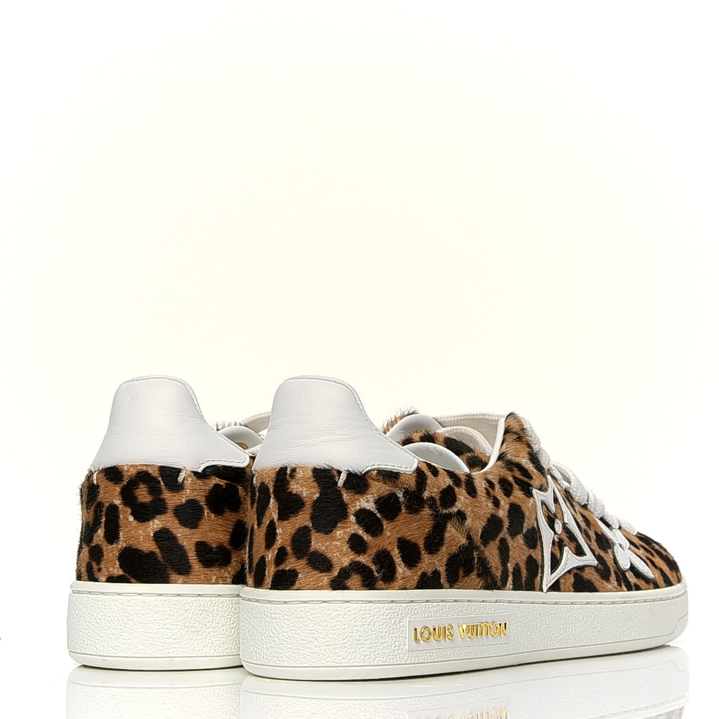 Calfskin Pony Hair Leopard Monogram Frontrow Sneakers 35