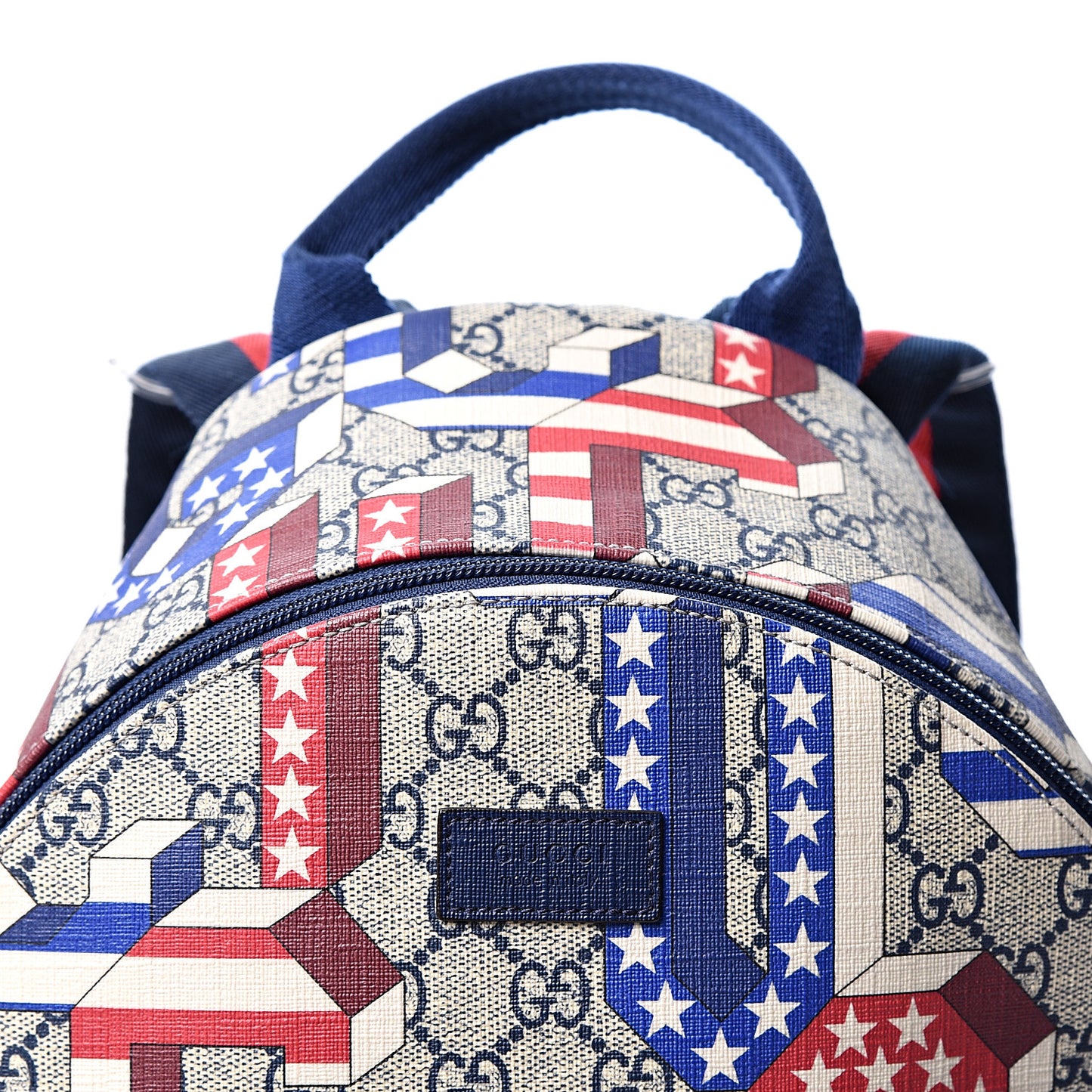 GG Supreme Monogram Children's Backpack Red White Blue