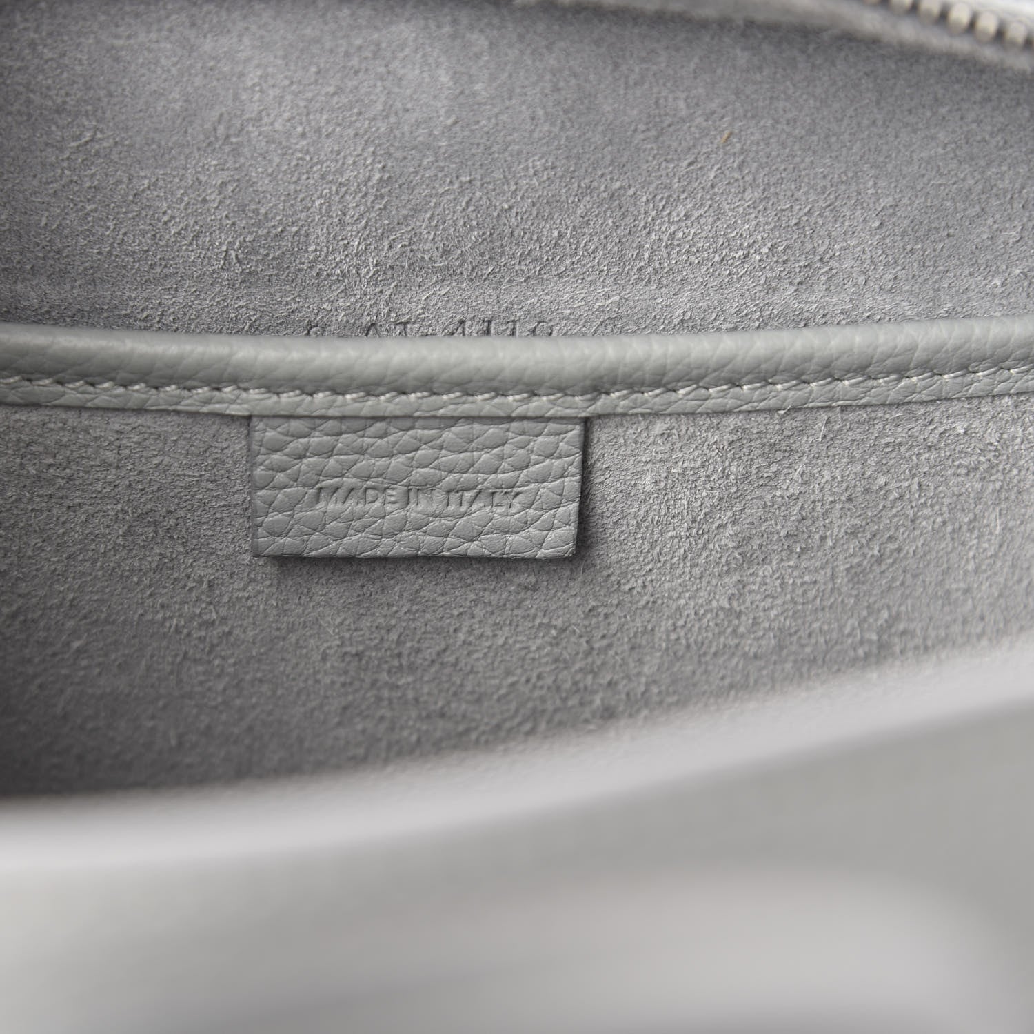 Celine Drummed Calfskin Nano Luggage Mineral 8 of 10