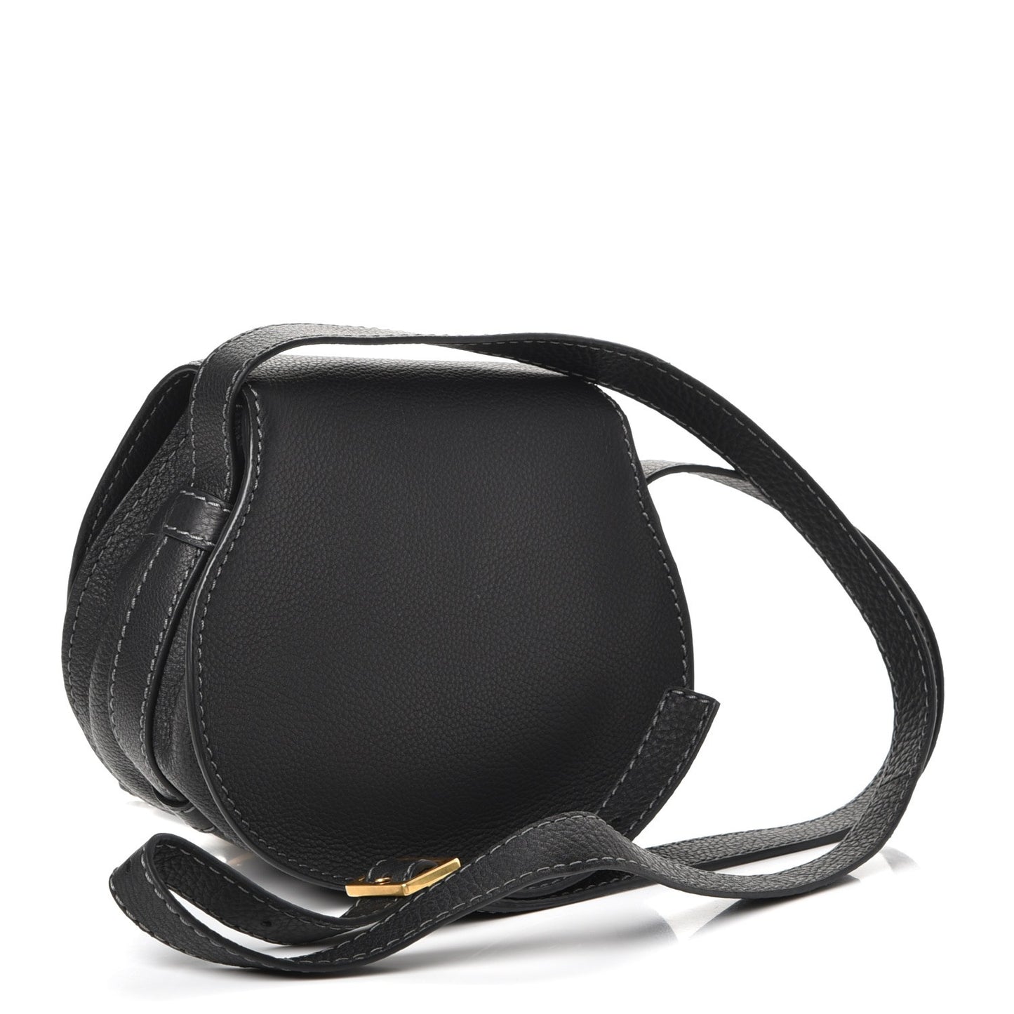 Calfskin Mini Marcie Round Crossbody Bag Black