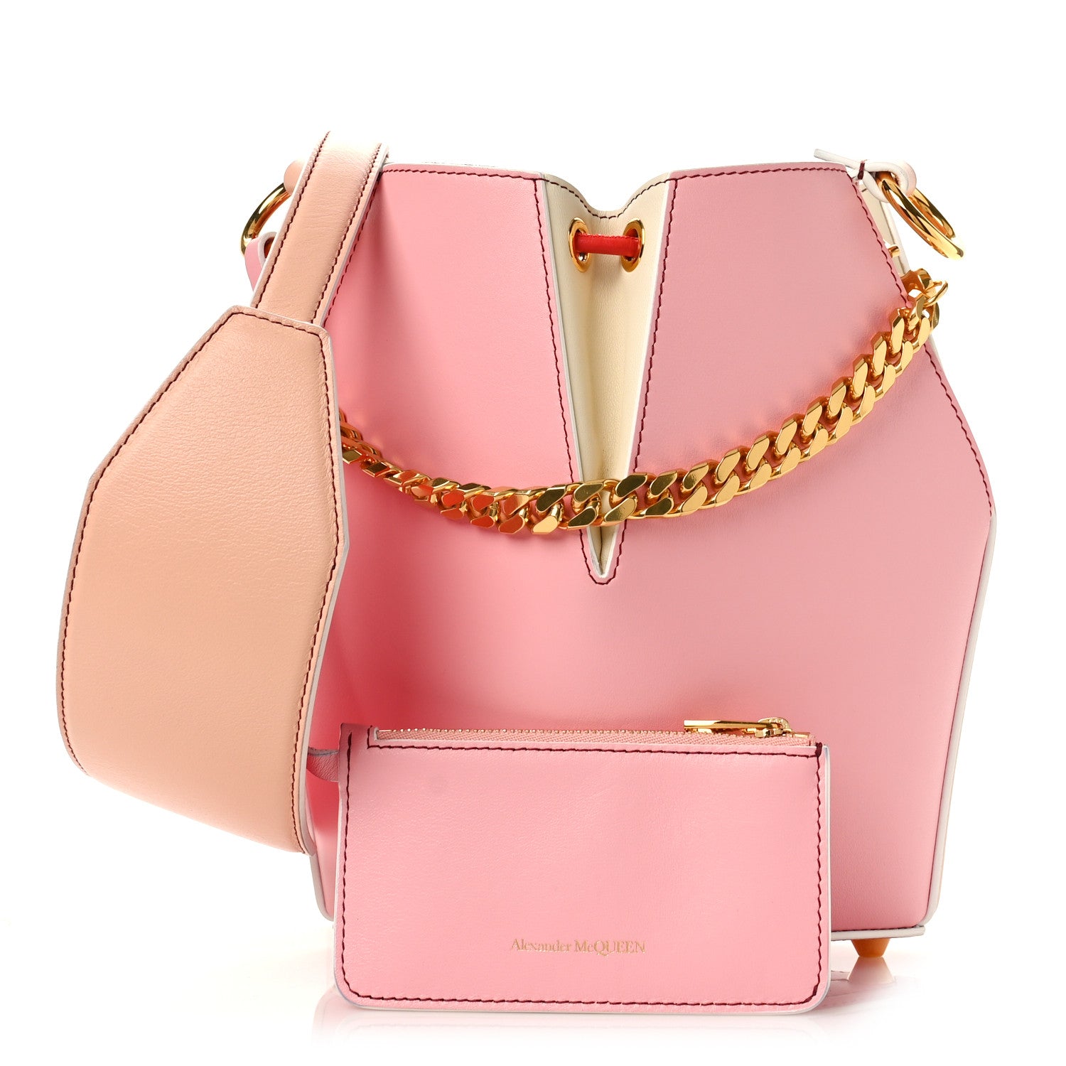 Alexander McQueen Calfskin Small Bucket Bag Pink 1 of 7