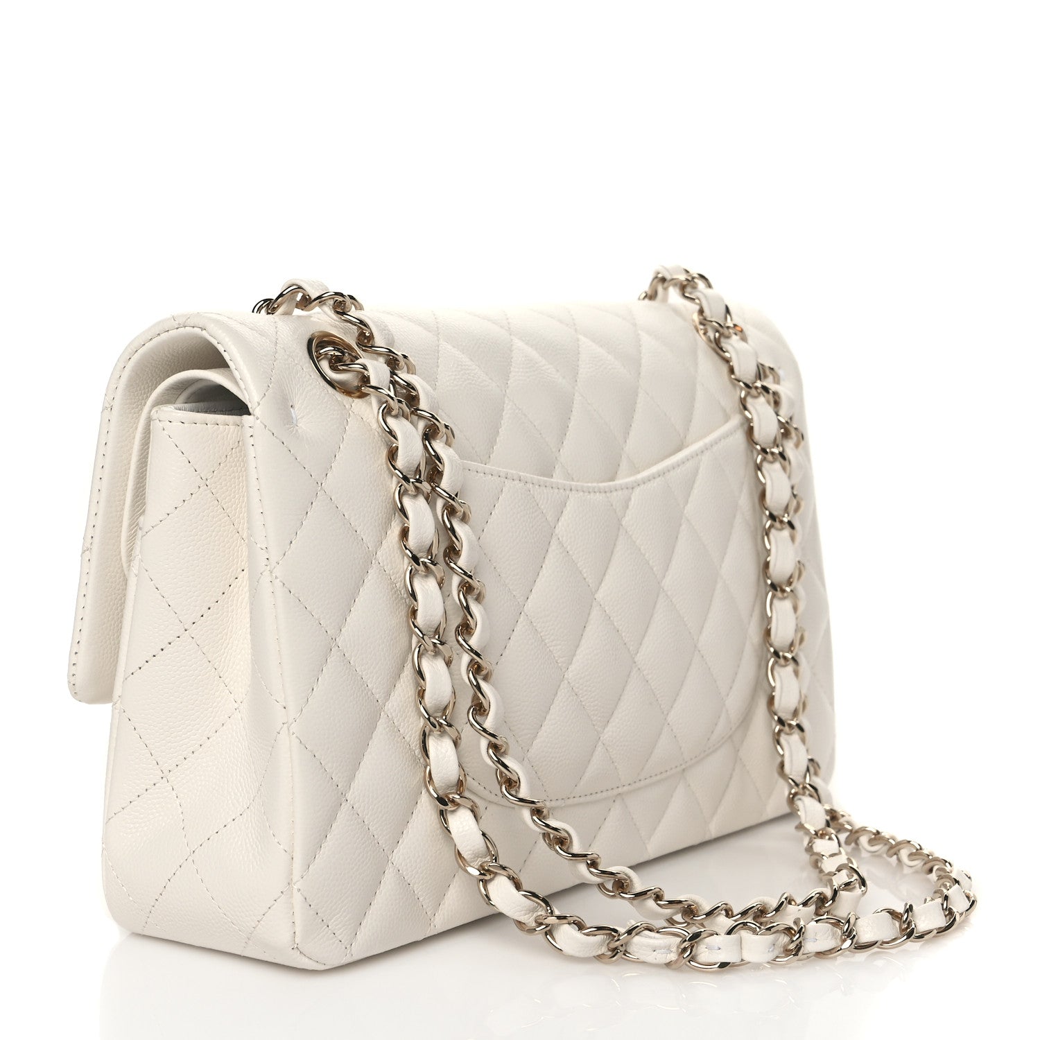 Chanel Caviar Quilted Medium Double Flap White 3 of 10