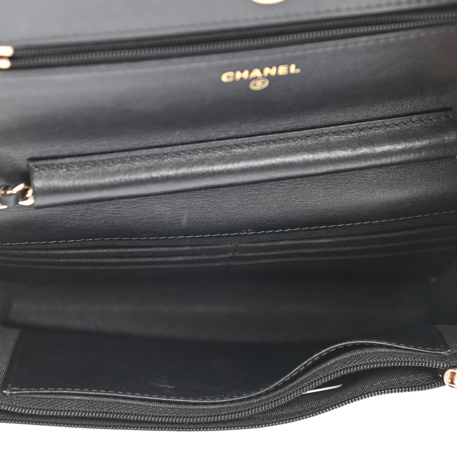 Chanel Patent Quilted Wallet On Chain WOC Black 5 of 12