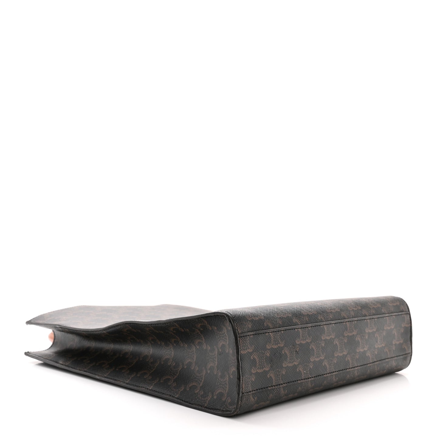 Triomphe Canvas Calfskin Small Vertical Cabas Tan