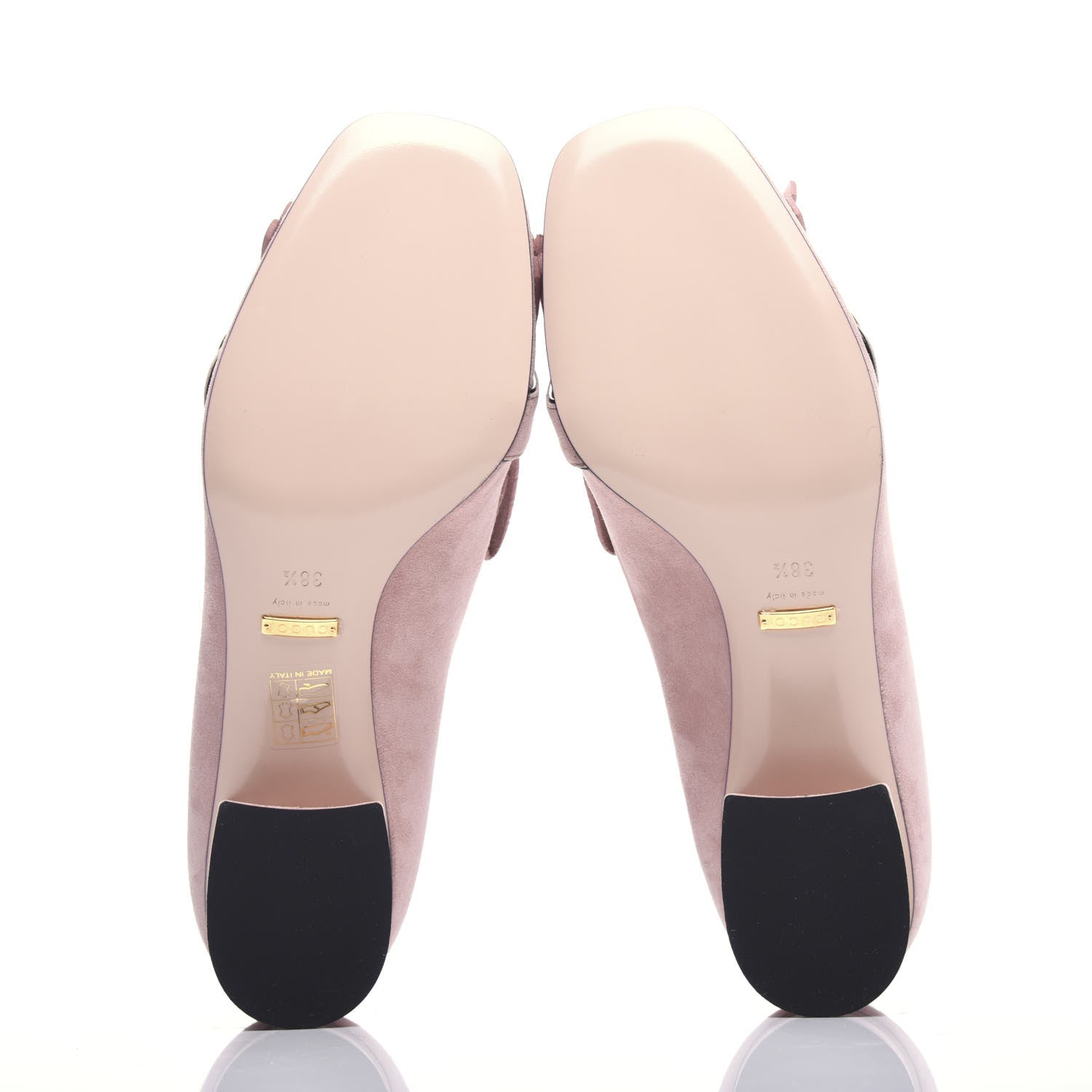Gucci Kid Scamosciato GG Marmont Fringe 50mm Loafer Pumps 38.5 Crystal Pink 6 of 12