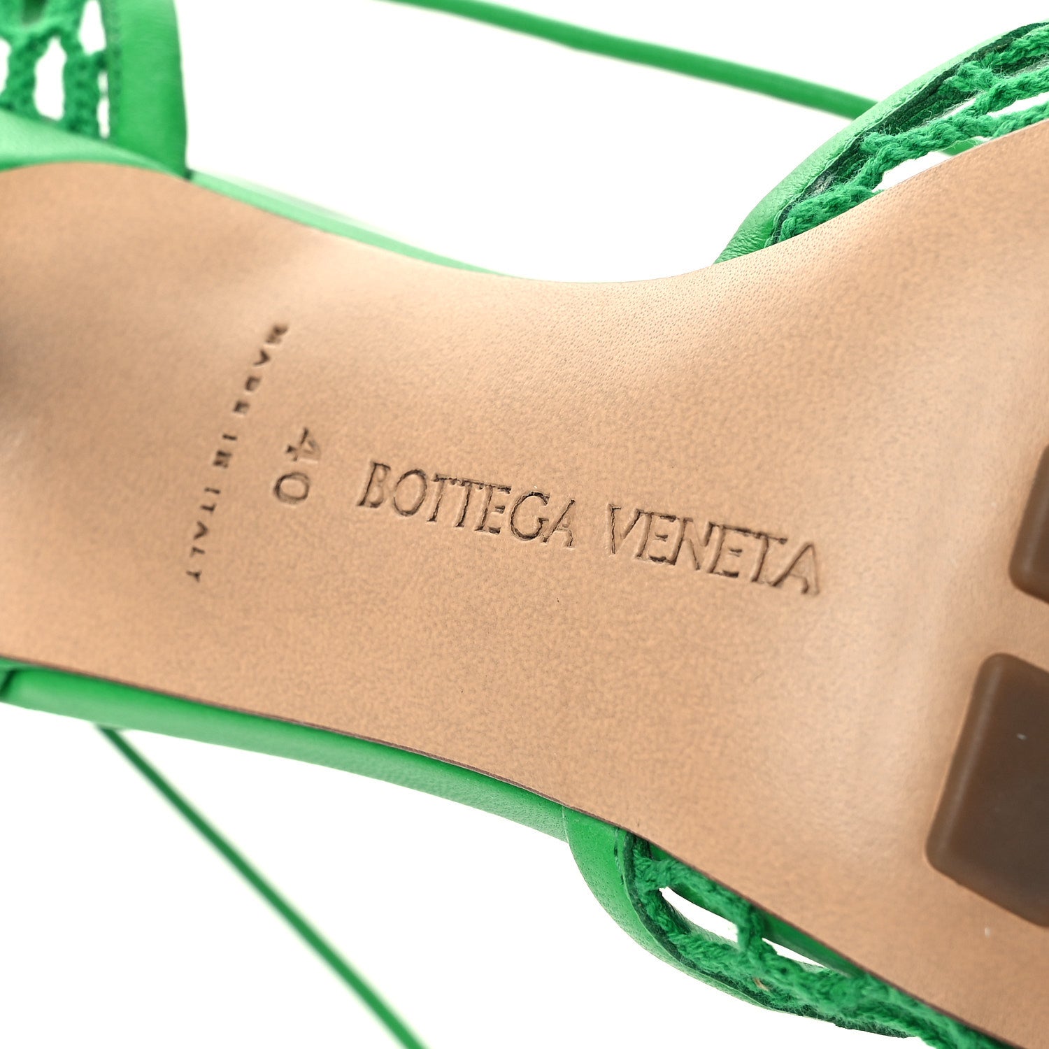 Bottega Veneta Mesh Nappa Stretch Ankle Tie 90mm Sandals 40 Grass 8 of 11