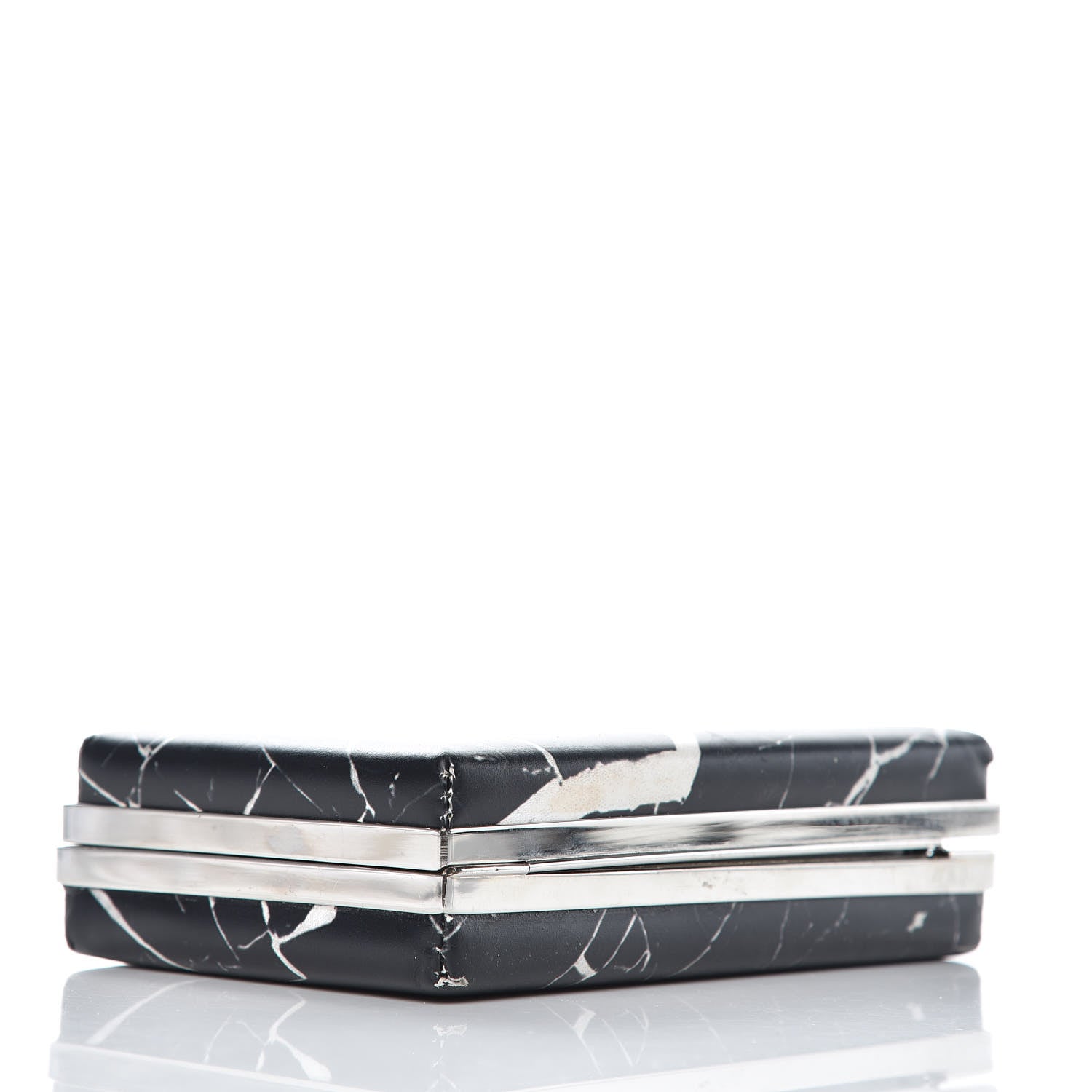 Balenciaga Smooth Calfskin Le Dix Minaudiere Marble Box Clutch Black 4 of 10