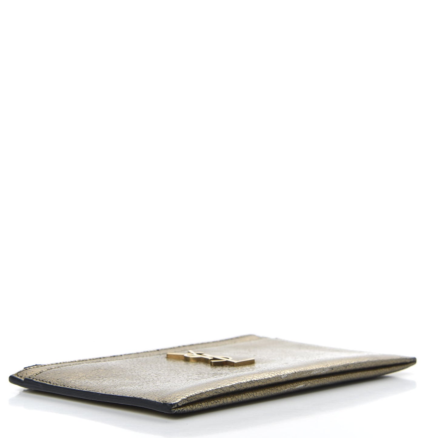 Metallic Grain De Poudre Monogram Bill Pouch Gold