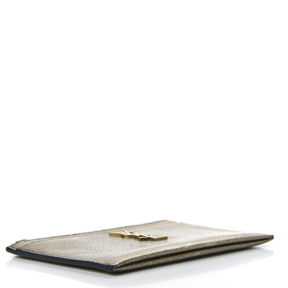 Saint Laurent Metallic Grain De Poudre Monogram Bill Pouch Gold 4 of 8