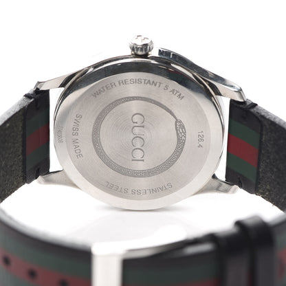 Gucci Stainless Steel Calfskin 38mm G-Timeless Stripe Web Quartz Watch Black 4 of 5