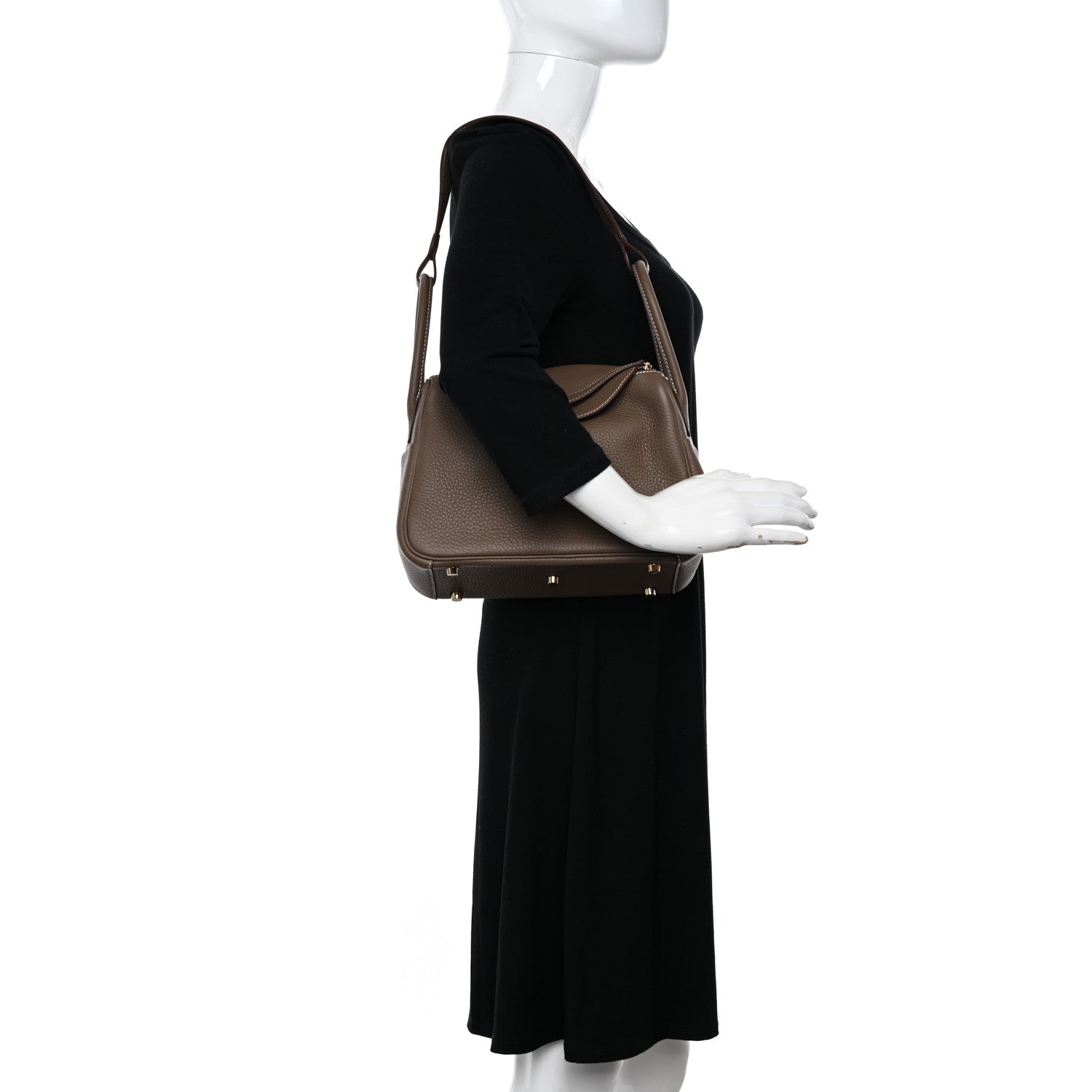 Hermes Taurillon Clemence Lindy 26 Etoupe 2 of 11
