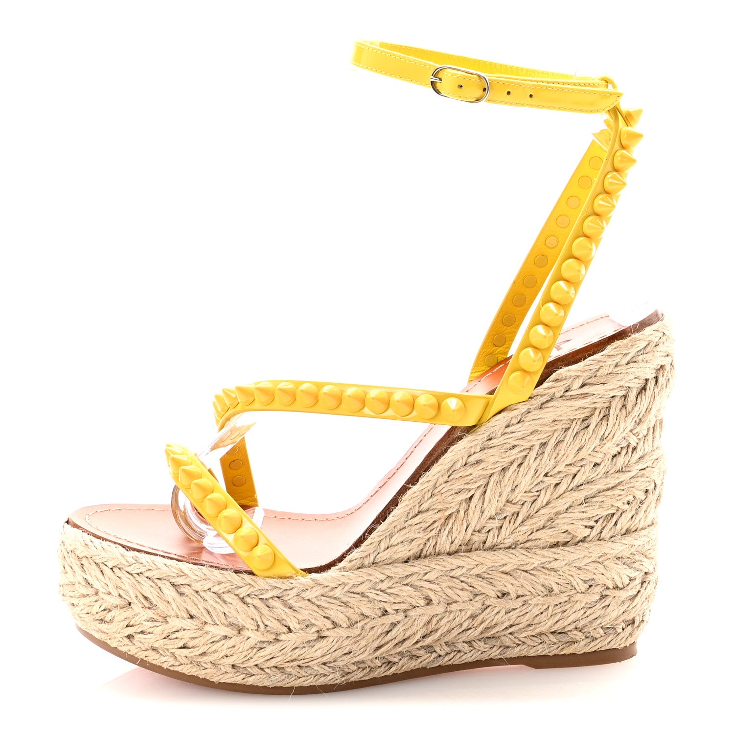 Christian Louboutin Patent Mafaldina 120 Wedge Sandals 36 Yellow 1 of 9