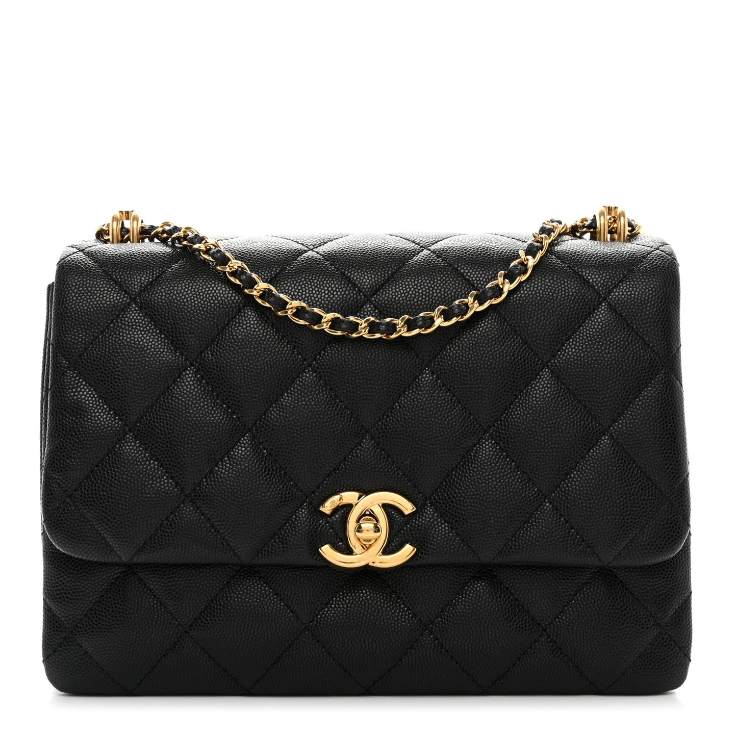 Caviar Quilted Coco First Flap Black
