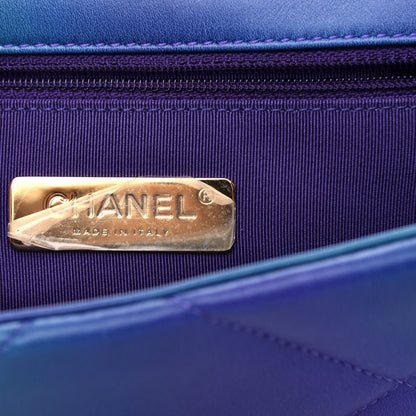 Chanel Tie Dye Calfskin Quilted Medium Chanel 19 Flap Blue Purple 6 of 10
