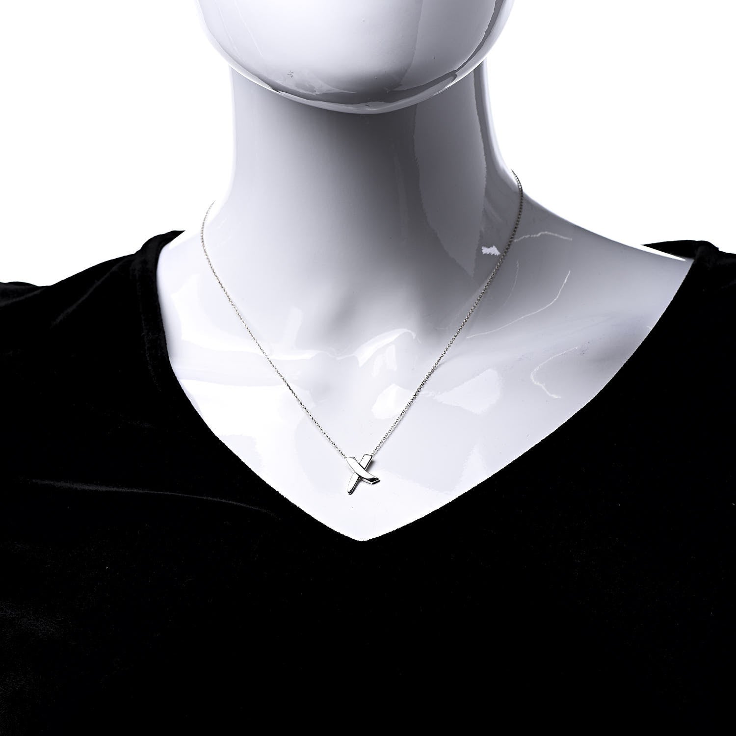 Tiffany Sterling Silver Paloma Picasso Graffiti X Pendant Necklace 2 of 7