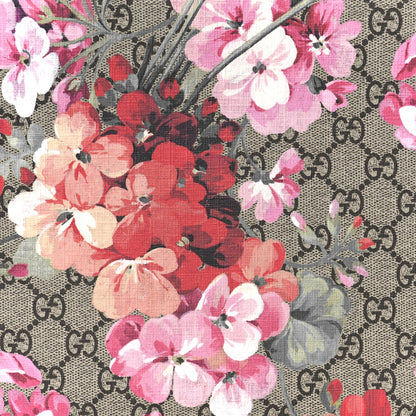 Gucci GG Supreme Monogram Blooms Large Cosmetic Case Beige Multicolor Dry Rose 8 of 10