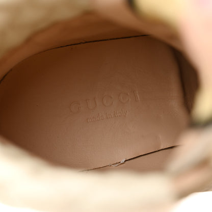 Gucci Calfskin GG Supreme Monogram Nappa Quilted Lace Up Ankle Boots 35 Mystic 35.5 White Beige 6 of 9