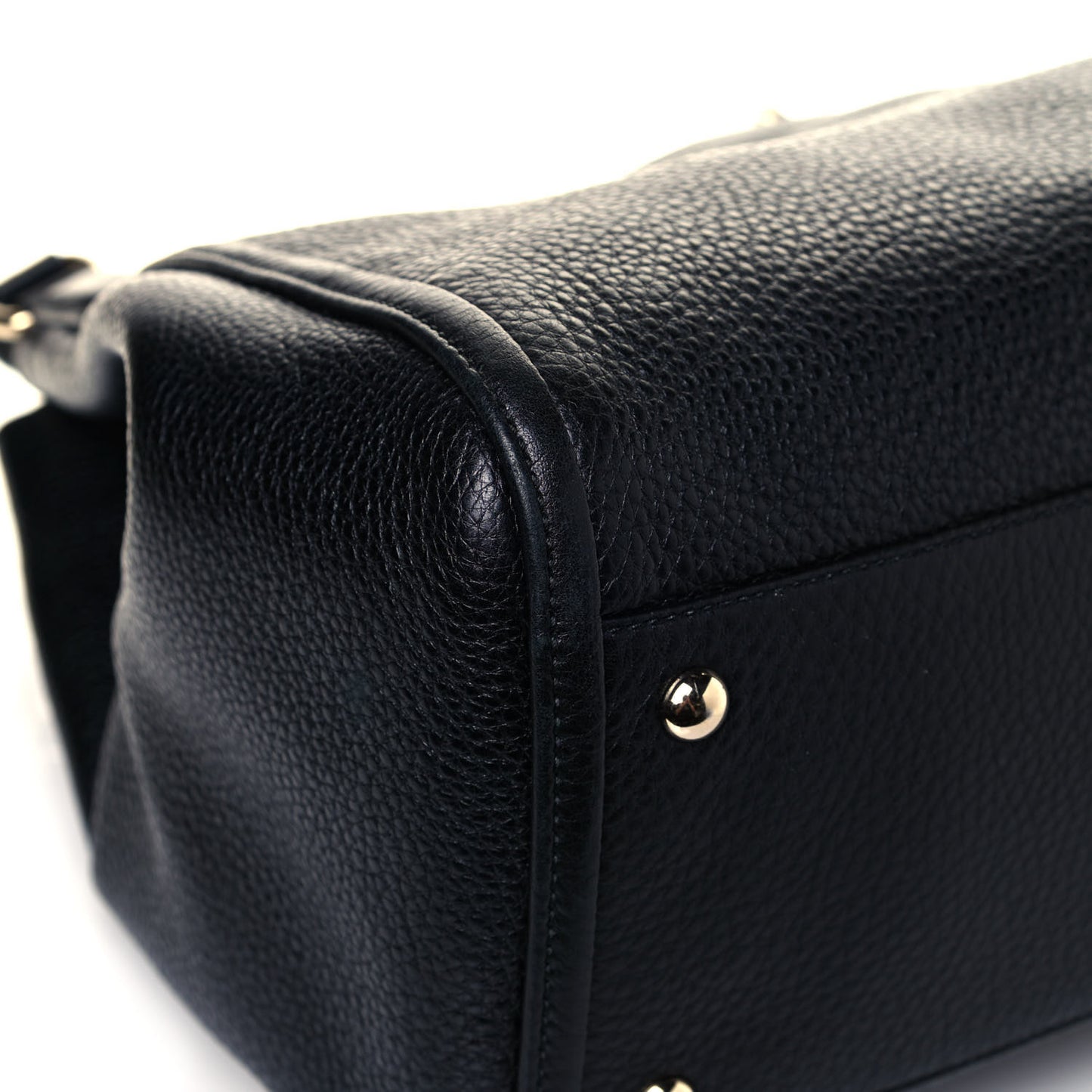 Pebbled Calfskin Medium Soho Shoulder Bag Black