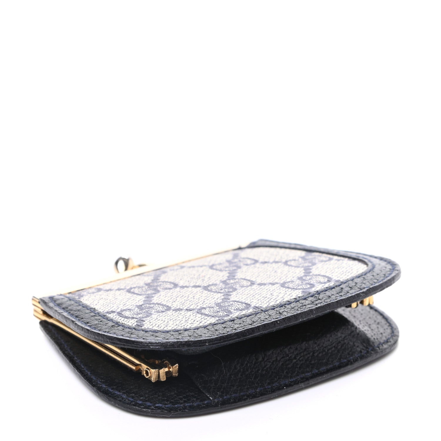 Gucci GG Supreme Monogram Coin Purse Beige Blue 4 of 9