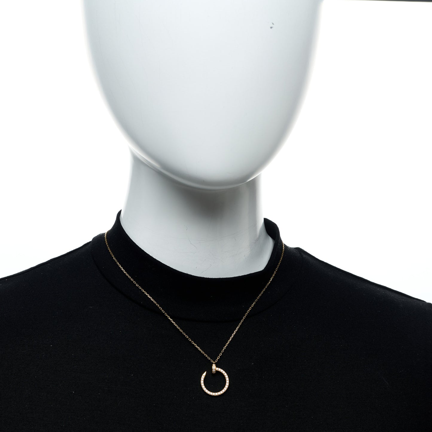 18K Yellow Gold Diamond Juste Un Clou Paved Pendant Necklace