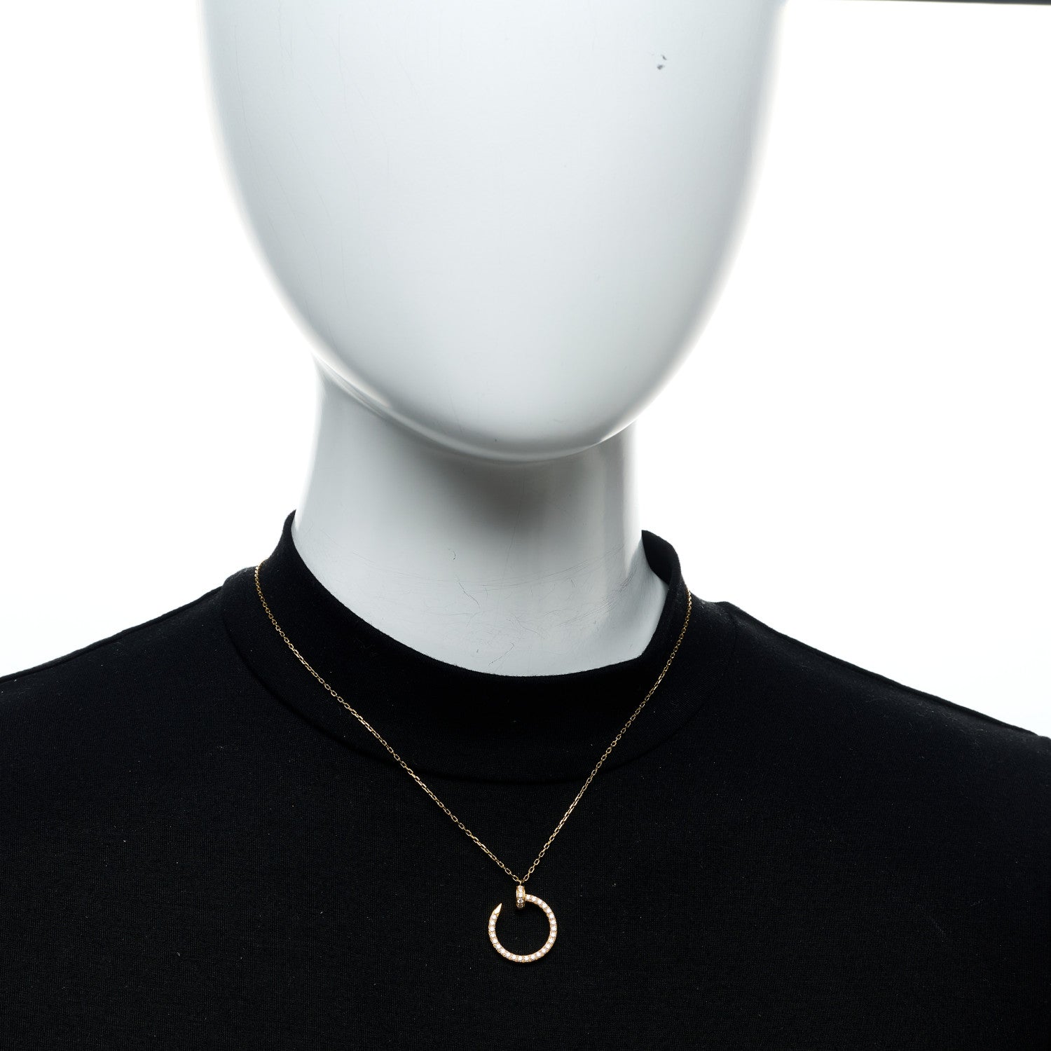 Cartier 18K Yellow Gold Diamond Juste Un Clou Paved Pendant Necklace 2 of 6