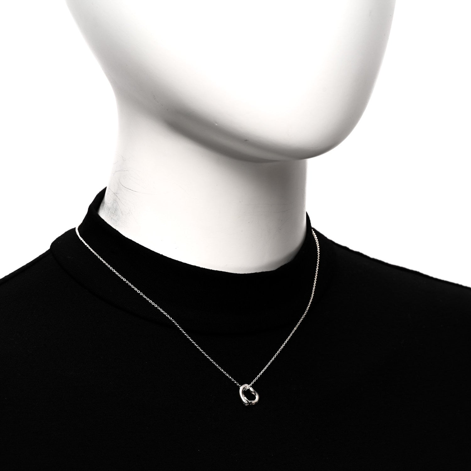 Tiffany Sterling Silver Elsa Peretti 11mm Open Heart Pendant Necklace 2 of 7