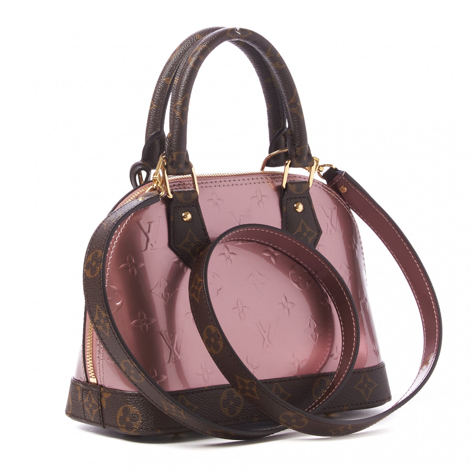 Louis Vuitton Vernis Monogram Alma BB Rose Pale Metallise 3 of 8