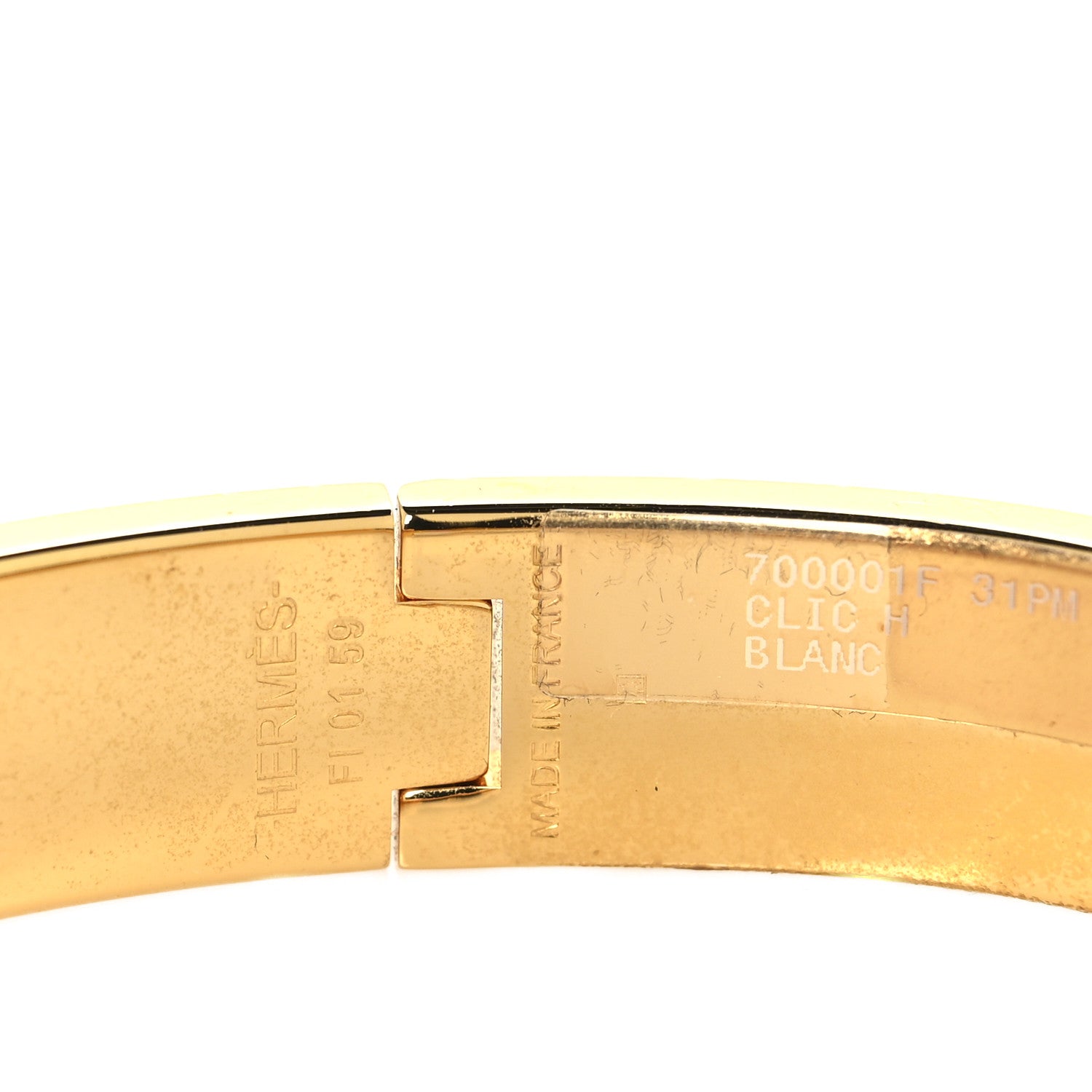 Hermes Enamel Narrow Clic Clac H Bracelet PM White 4 of 5