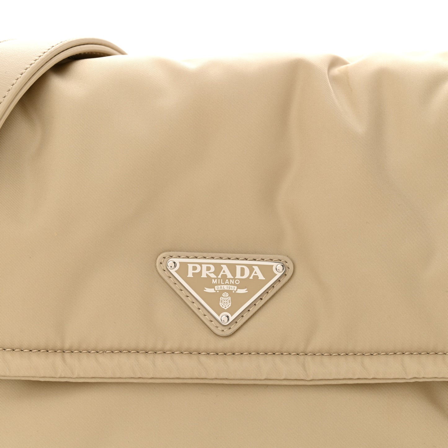 Re-Nylon Vitello Padded Small Flap Shoulder Bag Deserto
