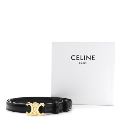 Celine Box Calfskin Medium 25mm Triomphe Belt 90 36 Black 6 of 6