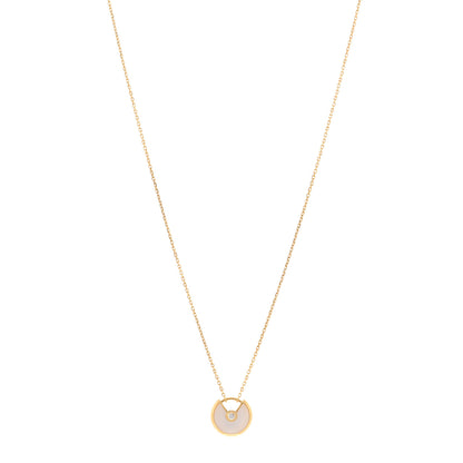 Cartier 18K Yellow Gold Diamond Mother of Pearl XS Amulette de Cartier Pendant Necklace 1 of 5