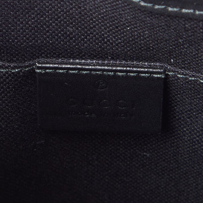 Gucci GG Supreme Monogram Web Small Flat Messenger Bag Black Grey 10 of 10
