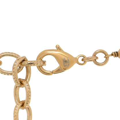 Chanel Pearl Crystal Textured CC Short Necklace Gold 5 of 5
