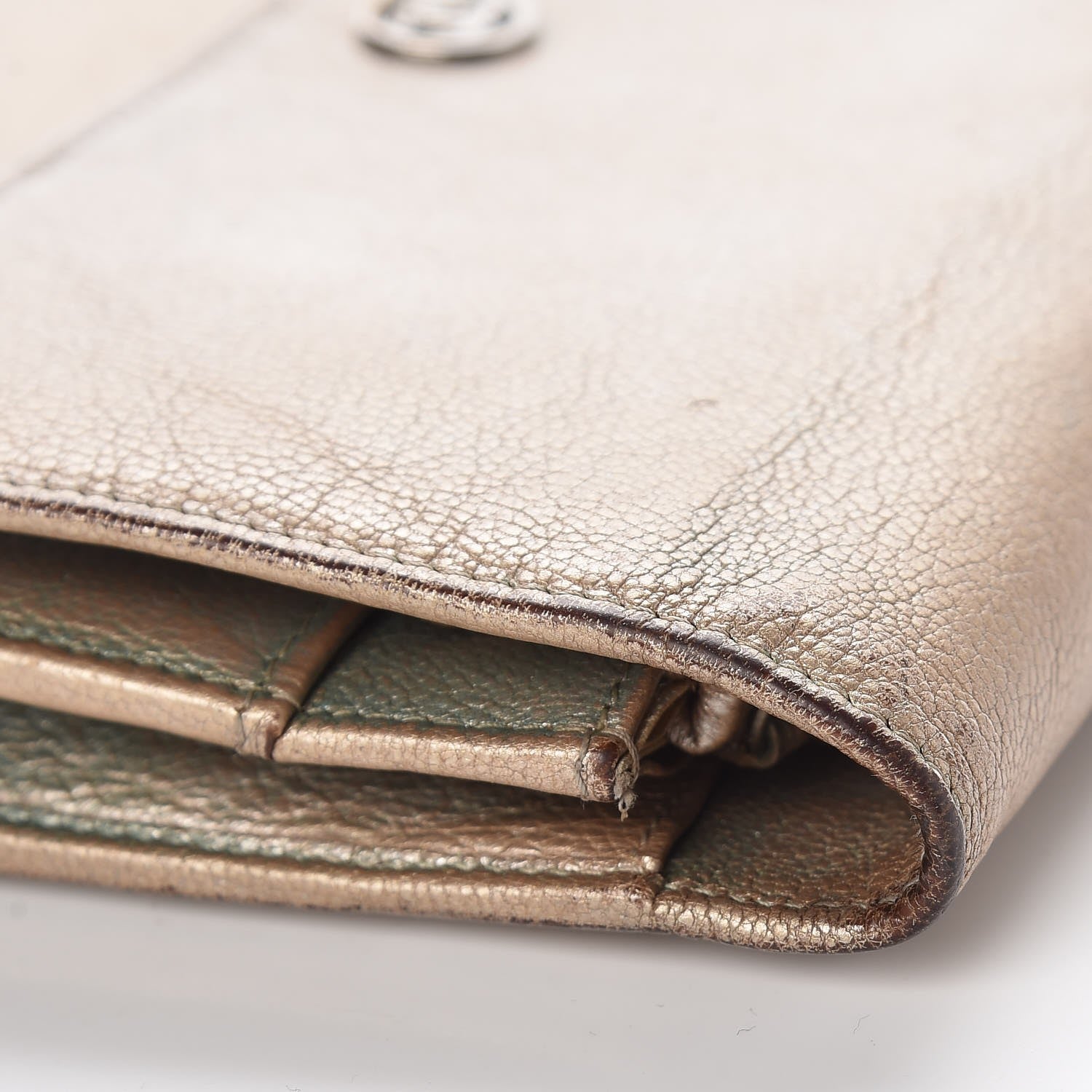 Chanel Metallic Goatskin Wallet On Chain WOC Gold 13 of 21