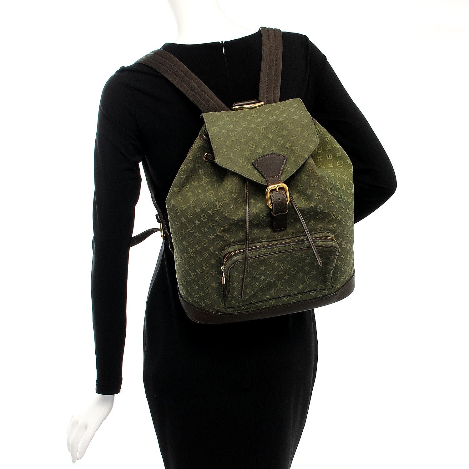 Louis Vuitton Mini Monogram Montsouris GM Backpack Kaki 2 of 8