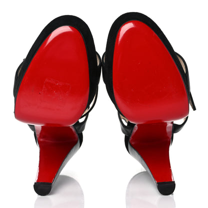 Christian Louboutin Calfskin Rockin Buckle Up 140 Platform Sandals 39.5 Black 5 of 7