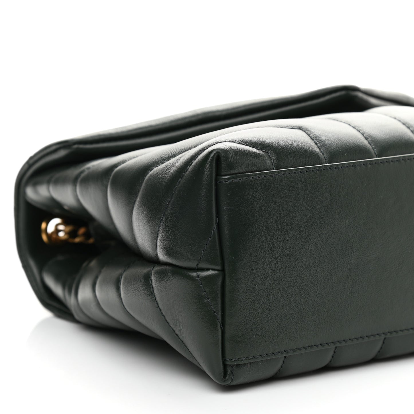 Calfskin Y Quilted Monogram Small Loulou Chain Satchel Olive