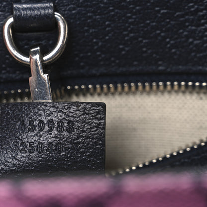 Gucci Monogram Multicolor Textured Dollar Calfskin Small Retro Interlocking G Tote Bag Pink Blue 6 of 12