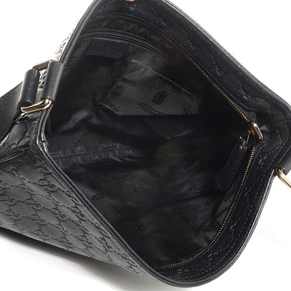 Gucci Guccissima Medium Flat Messenger Bag Black 5 of 8