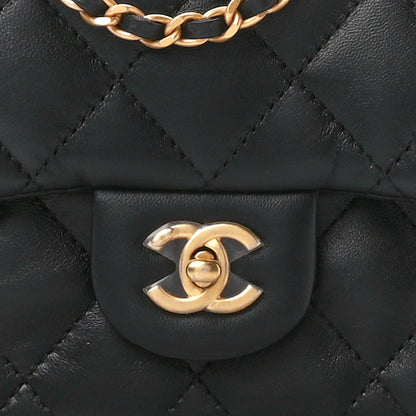 Chanel Lambskin Quilted Mini Heart Charms Flap Black 9 of 12