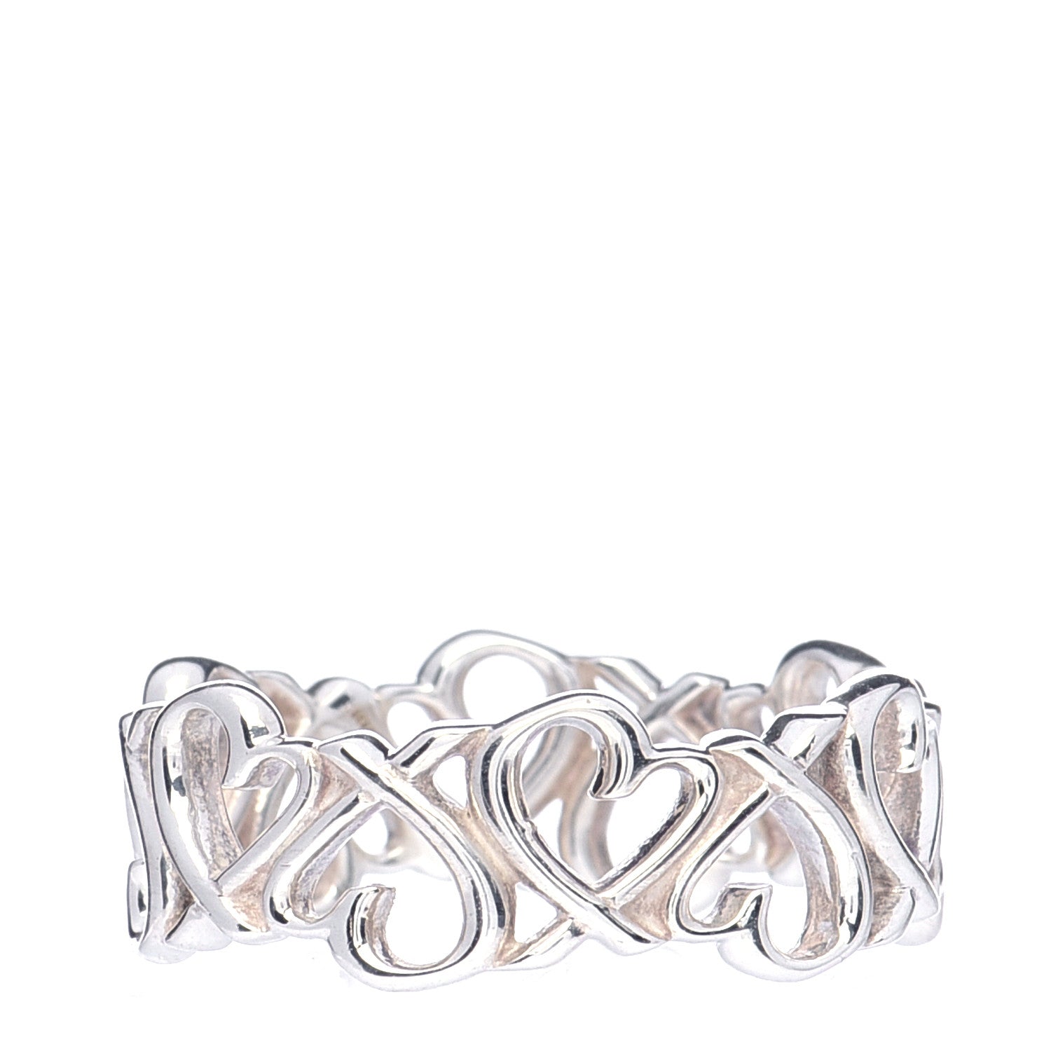 Tiffany Sterling Silver Paloma Picasso Loving Heart Band Ring 54 7 1 of 5
