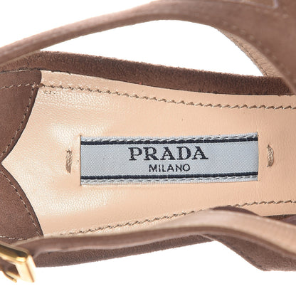 Prada Suede Platform Pumps 40.5 Dark Rose 9 of 10