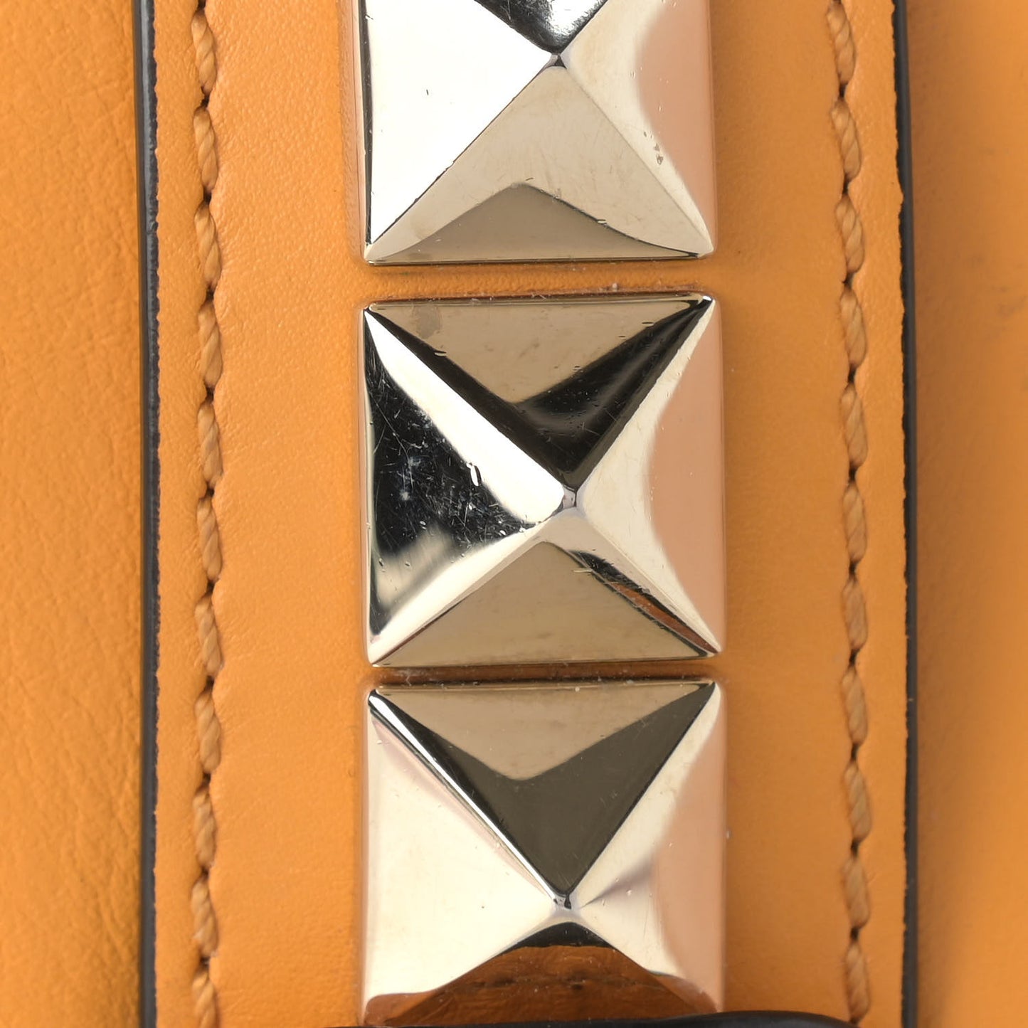 Vitello Small Glam Lock Rockstud Flap Mandarin Sorbet
