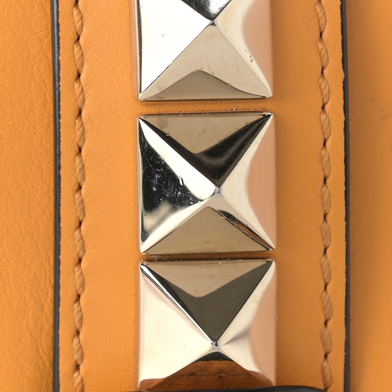 Valentino Garavani Vitello Small Glam Lock Rockstud Flap Mandarin Sorbet 12 of 12