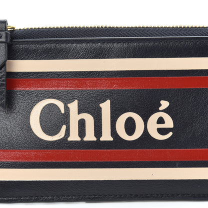 Chloe Smooth Calfskin Logo Vick Zip Card Case Full Blue 8 of 10