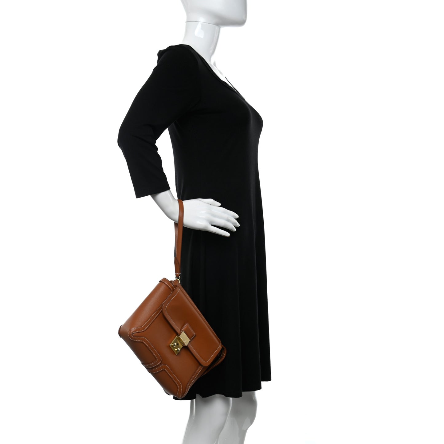 Calfskin Pashli Clutch Cognac