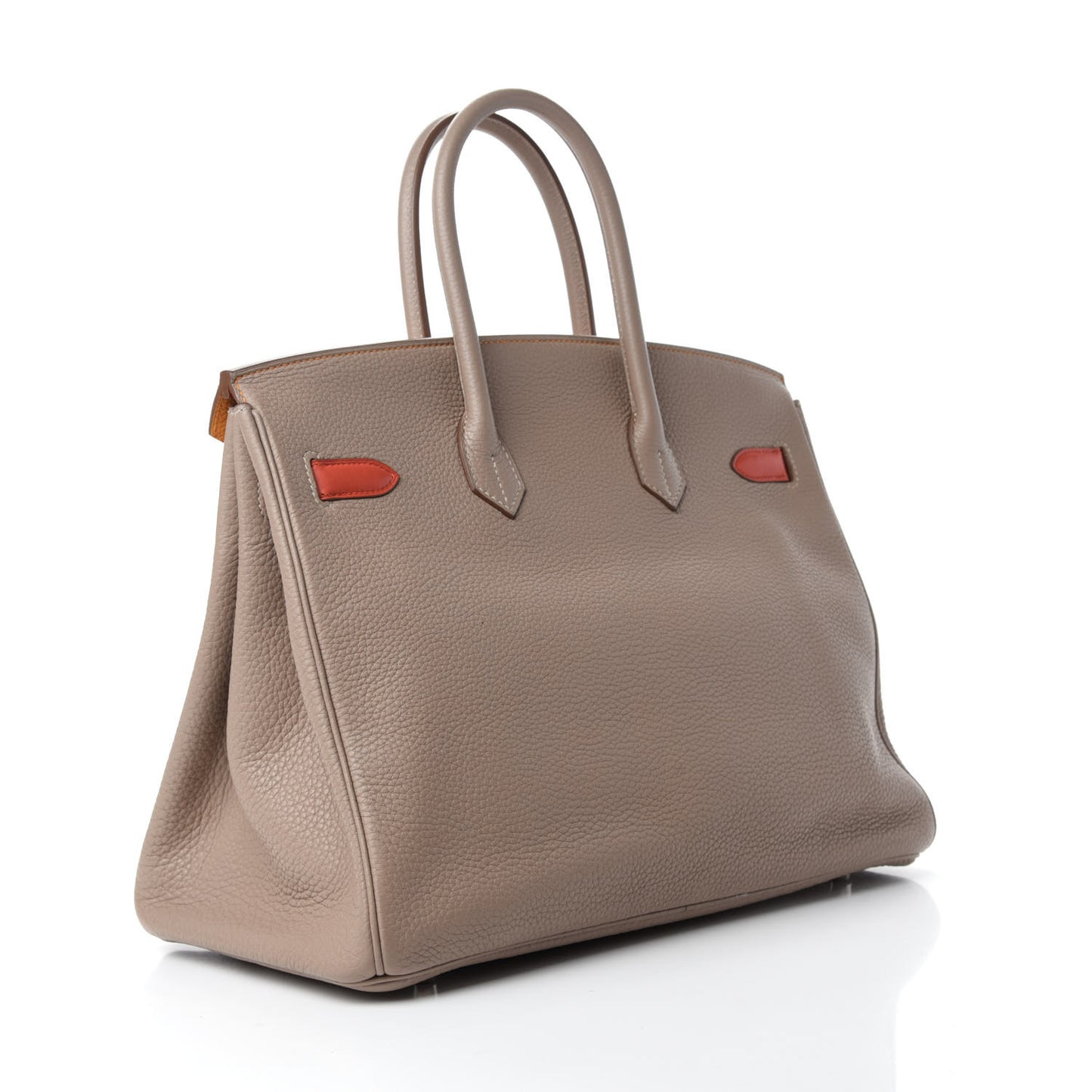Taurillon Clemence Swift Tri-Color Birkin 35 Sanguine Gris Tourterelle Moutarde