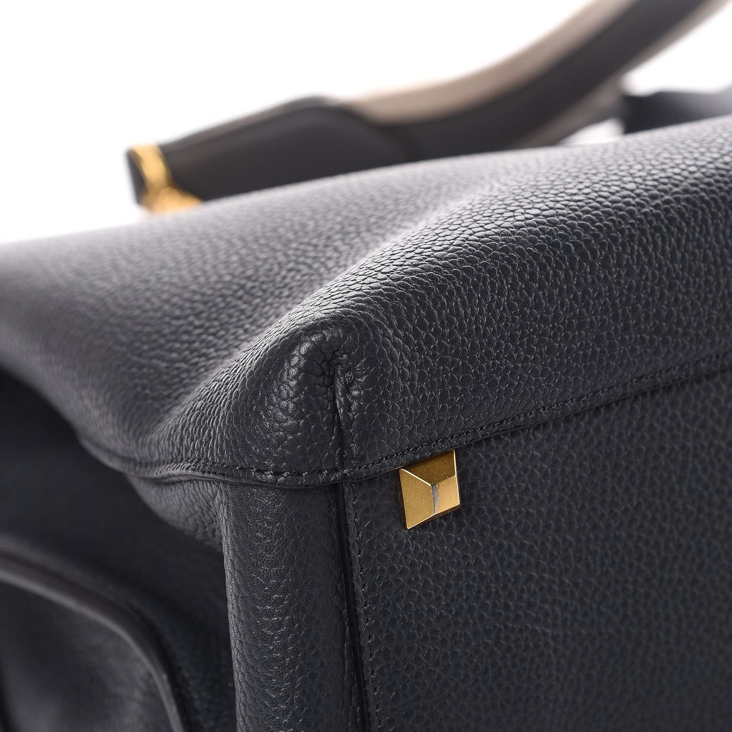 Grained Calfskin Large Milla Tote Phantom Grey